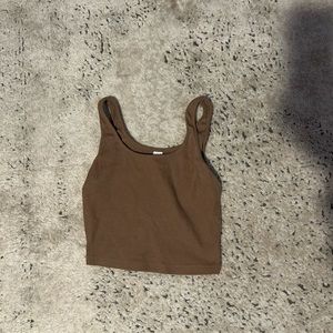 used brown tank crop top